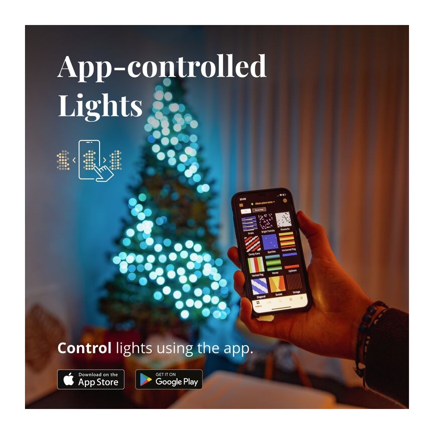 Twinkly - LED RGB dimmbare Außen  Lichterkette STRINGS 250xLED 23,5m IP44 Wi-Fi