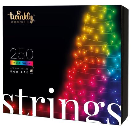 Twinkly - LED RGB dimmbare Außen  Lichterkette STRINGS 250xLED 23,5m IP44 Wi-Fi