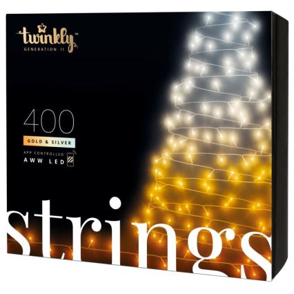 Twinkly - Dimmbare LED-Weihnachtslichterkette für den Außenbereich  STRINGS 400xLED 35,5m IP44 Wi-Fi