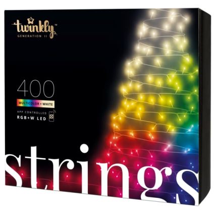 Twinkly - Dimmbare LED-RGBW-Weihnachtslichterkette für den Außenbereich STRINGS 400xLED 35,5m IP44 Wi-Fi