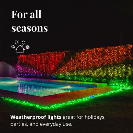 Twinkly - Dimmbare LED-RGB-Weihnachtslicherkette für den Außenbereich  Weihnachtskette STRINGS 600xLED 51,5m IP44 Wi-Fi