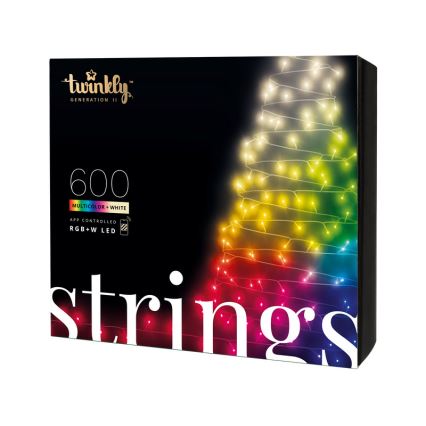 Twinkly - Dimmbare LED-RGB-Weihnachtslicherkette für den Außenbereich  Weihnachtskette STRINGS 600xLED 51,5m IP44 Wi-Fi