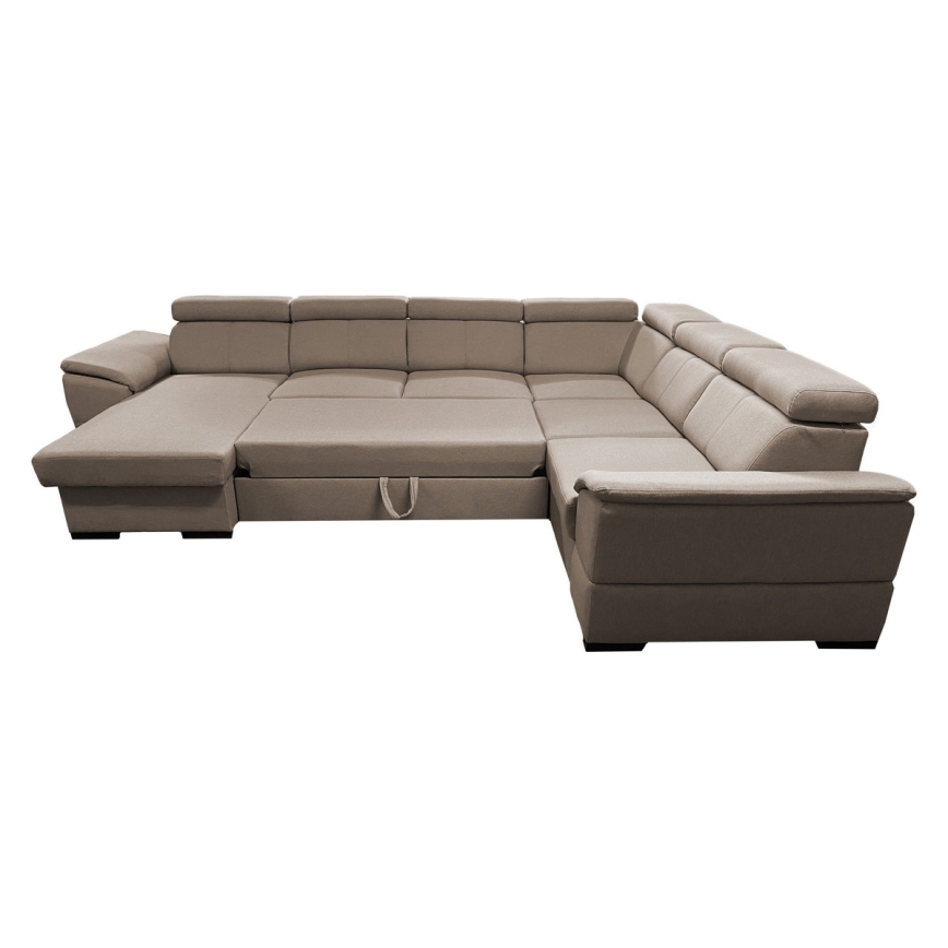 U-förmige, klappbare Universal-Ecksitzgruppe mit Stauraum GRANADA beige