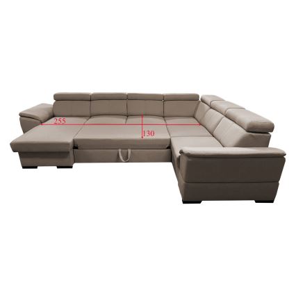 U-förmige, klappbare Universal-Ecksitzgruppe mit Stauraum GRANADA beige