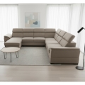 U-förmiges Ecksofa mit Schlaffunktion, universell montierbarer Ecke und Stauraum GRANADA Beige