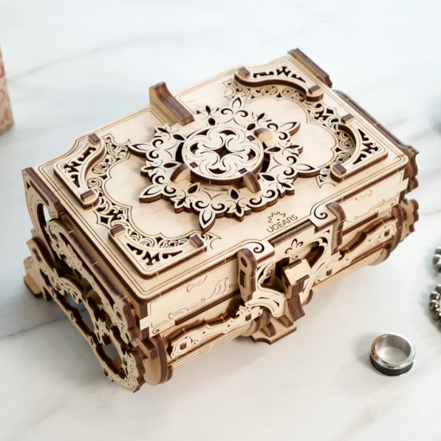 Ugears - Mechanisches 3D-Holzpuzzle Antike Schmuckschatulle