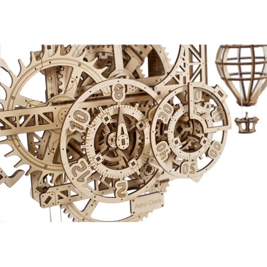 Ugears - Mechanisches 3D-Holzpuzzle Wanduhr Aero