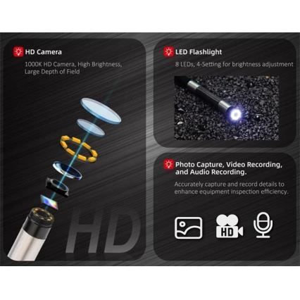 Uni-T - Inspektionskamera 3,7V 3000 mAh IP67 3m