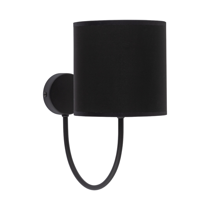 Universell einsetzbarer Ersatz-Lampenschirm, zylindrisch, E27, Ø 16 cm, schwarz/gold