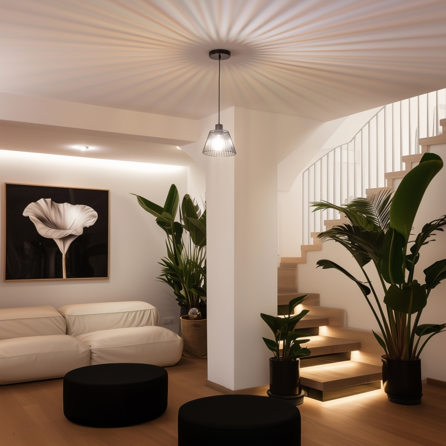 Universell einsetzbarer Lampenschirm CURITIBA Ø 21 cm, schwarz