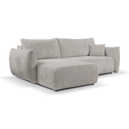 Universelles L-Ecksofa mit Schlaffunktion und Stauraum FRIDA, grau