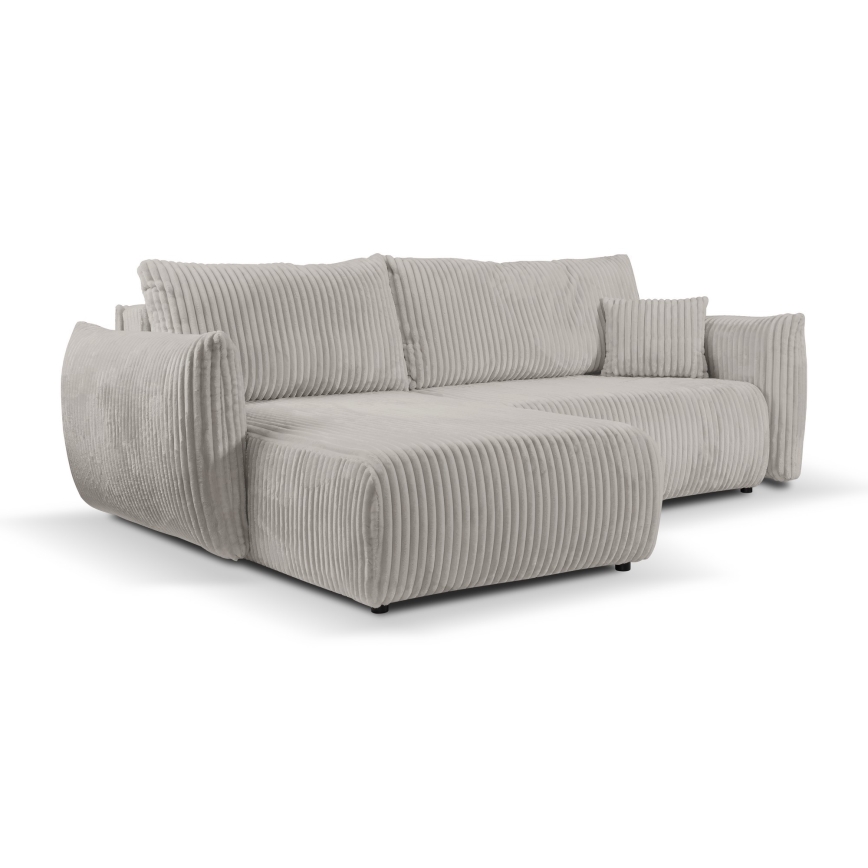 Universelles L-Ecksofa mit Schlaffunktion und Stauraum FRIDA, grau