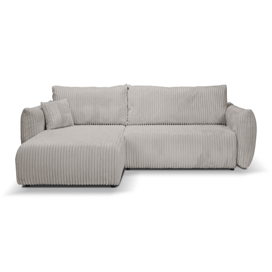 Universelles L-Ecksofa mit Schlaffunktion und Stauraum FRIDA, grau