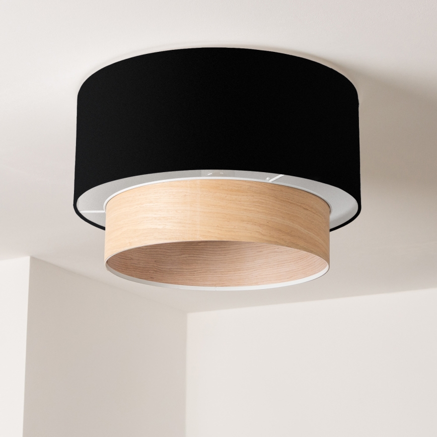 Universeller Lampenschirm KERIA Ø 50 cm schwarz/beige