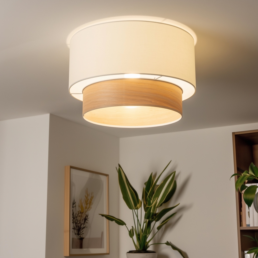 Universeller Lampenschirm KERIA Ø 50 cm weiß/beige
