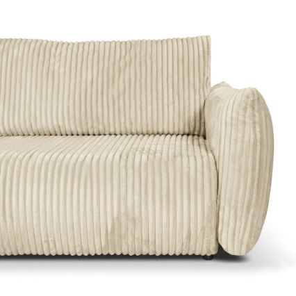 Universell ausziehbares Ecksofa mit Stauraum in L-Form FRIDA, cremefarben