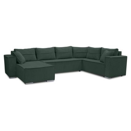 Universelles, ausziehbares U-Ecksofa LONDON, grün