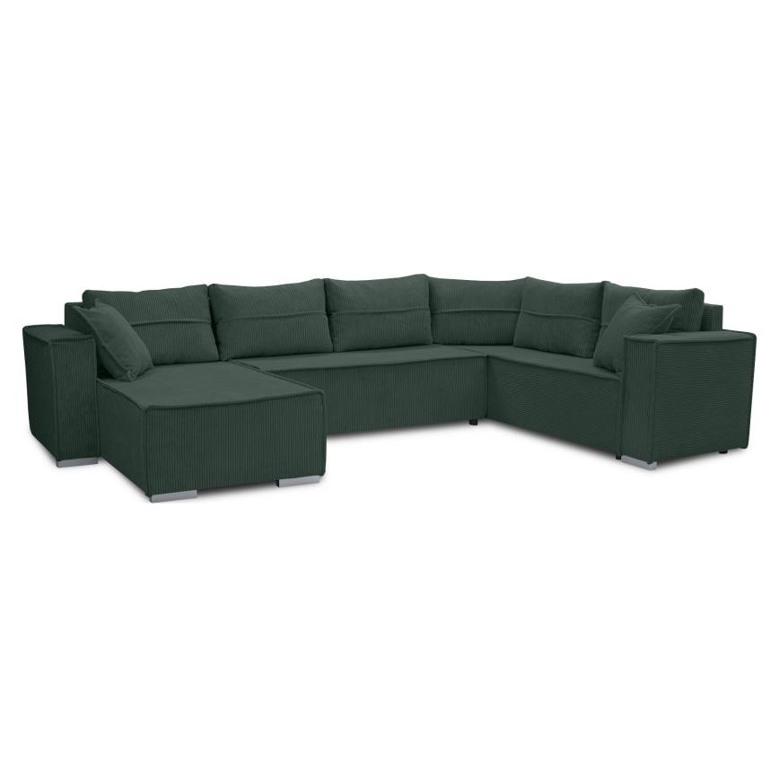 Universelles, ausziehbares U-Ecksofa LONDON, grün