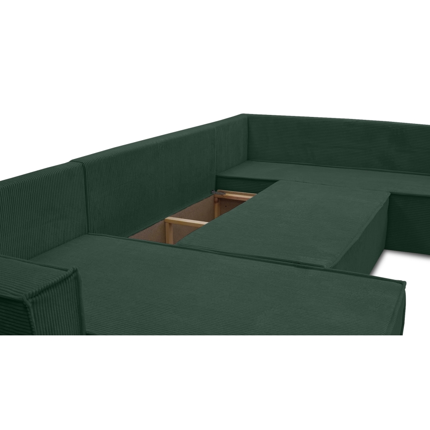 Universelles, ausziehbares U-Ecksofa LONDON, grün
