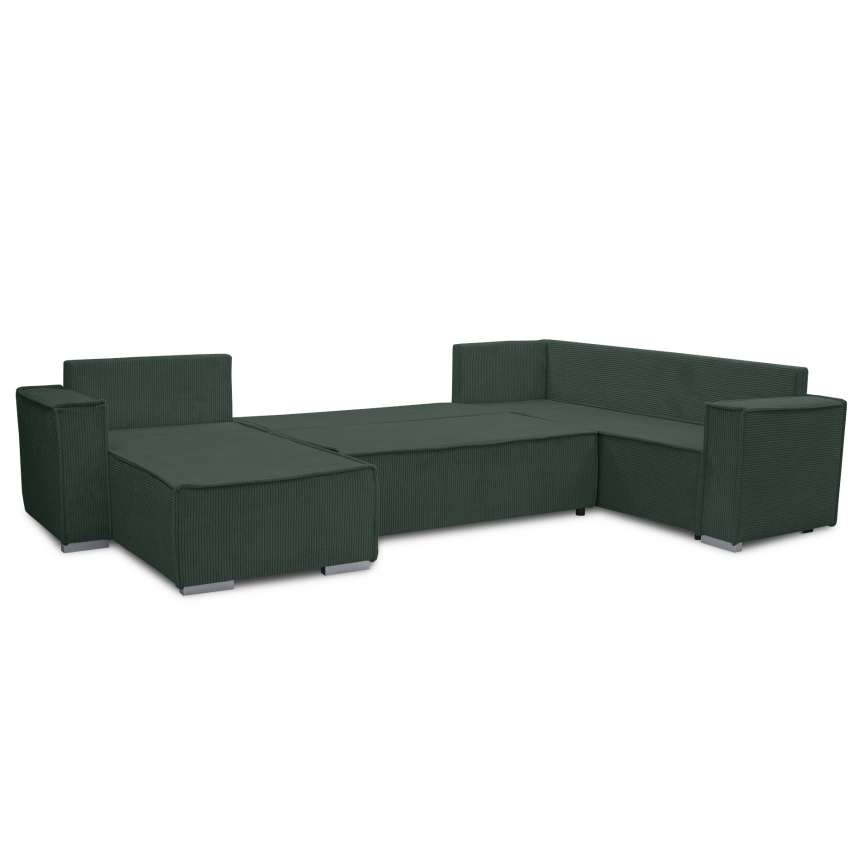 Universelles, ausziehbares U-Ecksofa LONDON, grün
