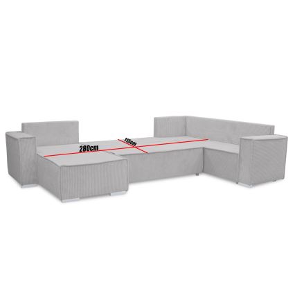 Universelles, ausziehbares U-Ecksofa LONDON, grün