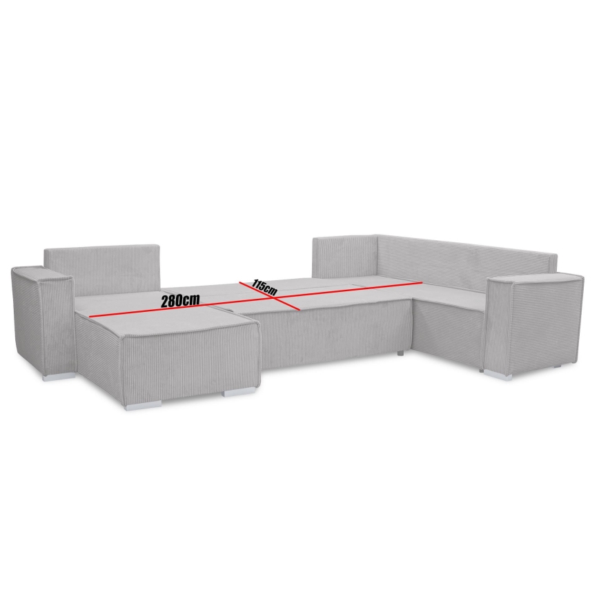Universelles, ausziehbares U-Ecksofa LONDON, grün