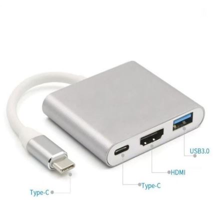 USB-C-Hub 3-in-1 mit Power Delivery 100 W und HDMI 4K