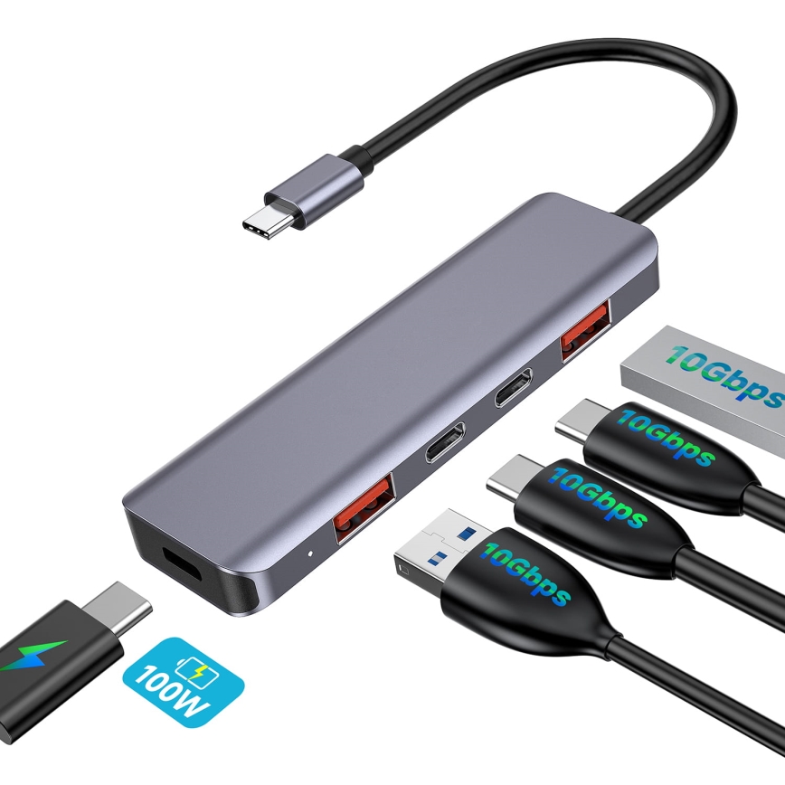 USB-C-Hub 5-in-1 mit Power Delivery 100 W