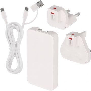USB-GaN-Reiseadapter mit austauschbaren Steckaufsätzen, 100–250 V
