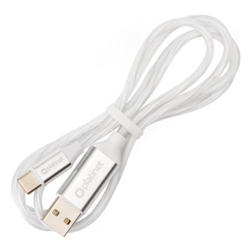 USB-Kabel USB-A / USB-C Verbinder mit LED-Hintergrundbeleuchtung 18W 1m weiß