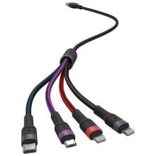 USB-Kabel USB-A / USB Lightning / MicroUSB / USB-C 1,2m mehrfarbig