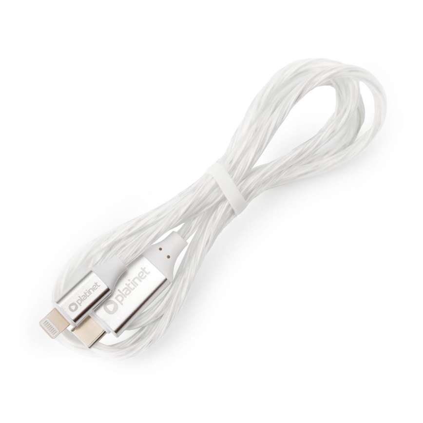 USB-Kabel USB-C / Lightning Verbinder mit LED-Hintergrundbeleuchtung 27W 1m weiß