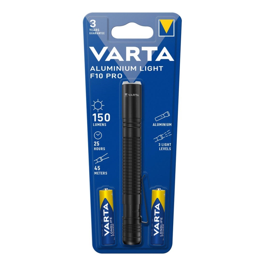 Varta 16606101421 – LED-Taschenlampe ALUMINIUM LIGHT LED/2xAAA