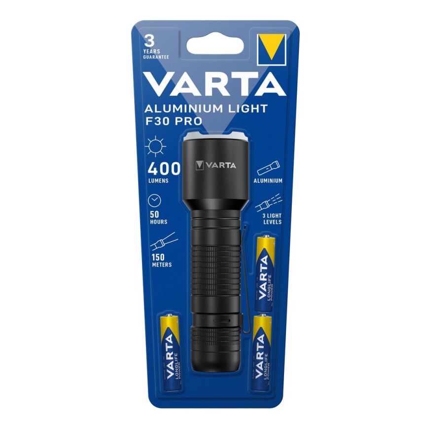 Varta 17608101421 – LED-Taschenlampe ALUMINIUM LIGHT LED/3xAAA