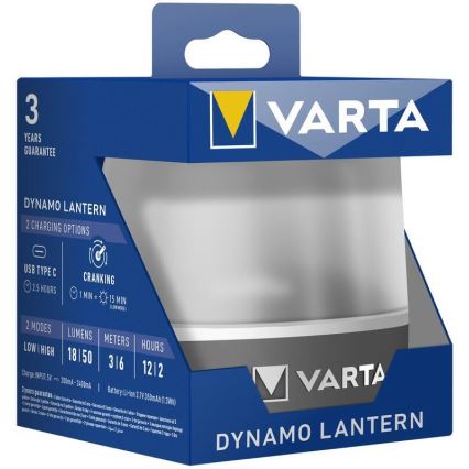 Varta 17670101111 - Aufladbare LED-Leuchte DYNAMO LANTERN LED/5V 350 mAhIP54