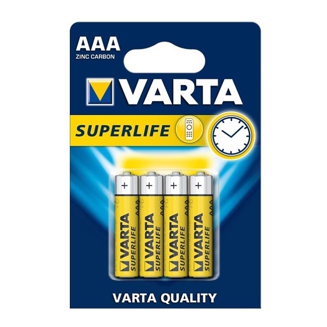 Varta 2003 - 4 St Zink-Kohle-Batterie SUPERLIFE AAA 1,5V