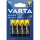 Varta 2006 - 4 Stück Zink-Kohle-Batterien SUPER HEAVY DUTY AA 1,5 V