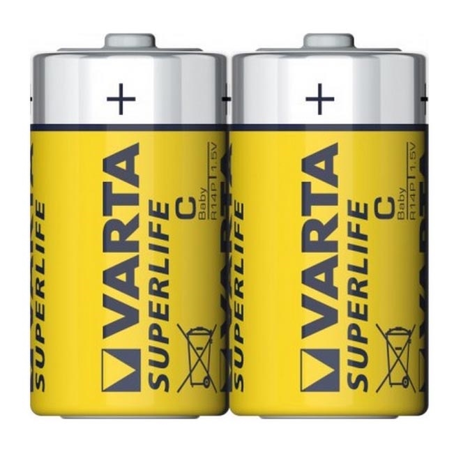 Varta 2014 - 2 St Zink-Kohle-Batterie SUPERLIFE C 1,5V