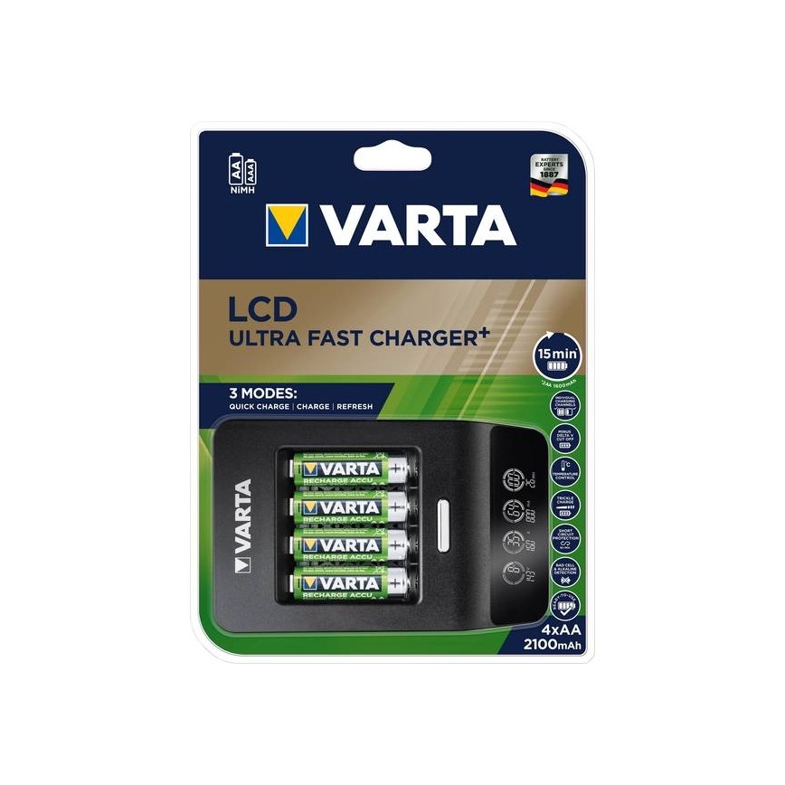 Varta 40084  - LCD-Smart-Ladegerät ULTRA FAST+  4xNiMH AA 2100 mAh 230V