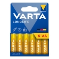 Varta 4106101736 - 6 Stück Alkaline-Batterien LONGLIFE AA 1,5V