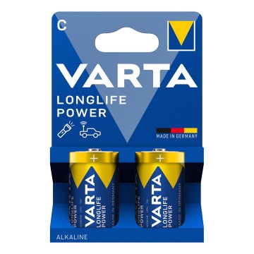 Varta 4914121422 - 2 Stück Alkaline-Batterien LONGLIFE POWER LR14/C 1,5V