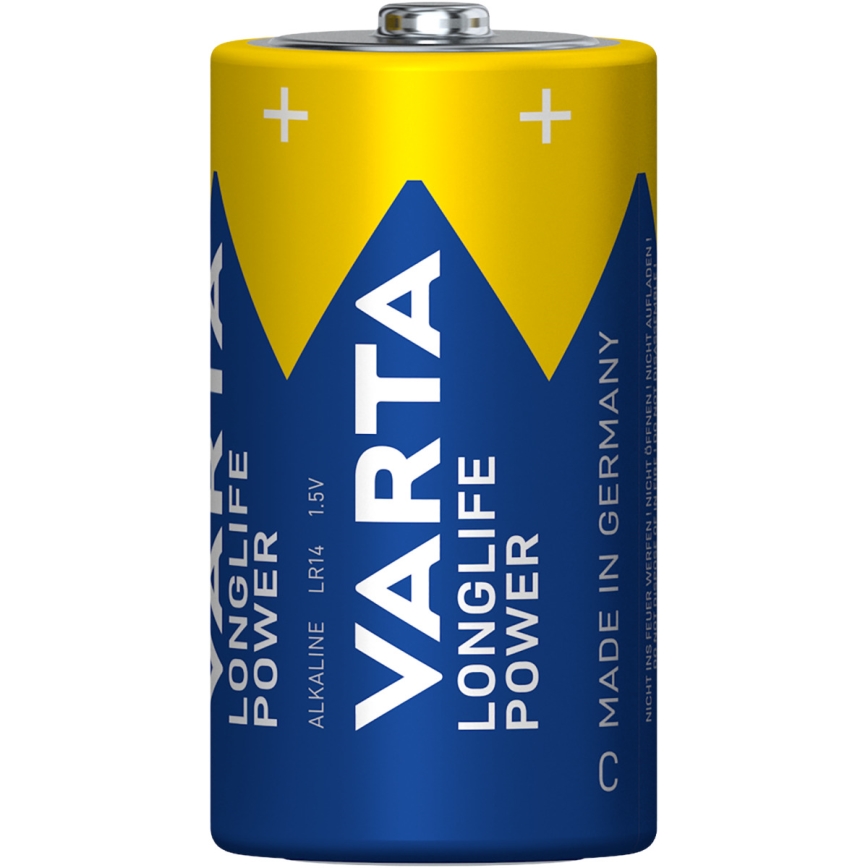 Varta 4914121422 - 2 Stück Alkaline-Batterien LONGLIFE POWER LR14/C 1,5V