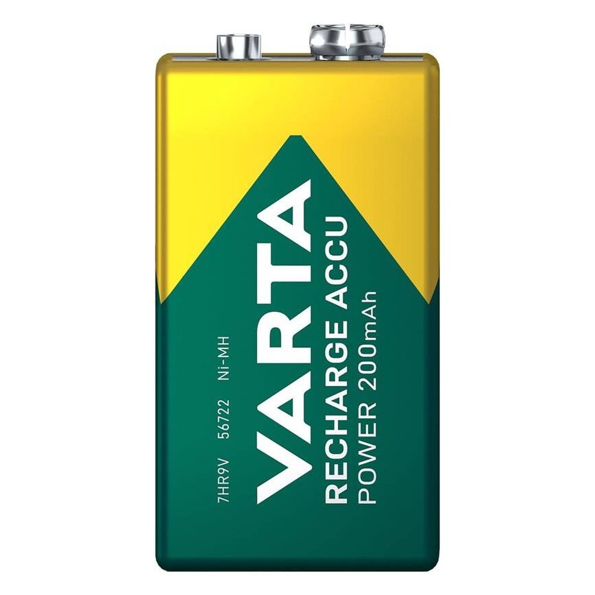 Varta 56722101401 - 1 Stück Wiederaufladbarer Ni‑MH-Akku, 200 mAh, 9 V