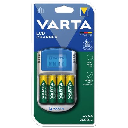 Varta 57070201451 - LCD-Batterieladegerät 4xAA/AAA 2600mAh 5V