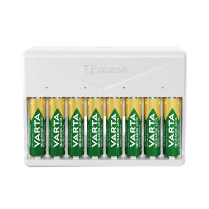 Varta 57659101401 - Akku-Ladegerät für 8 x AA/AAA-Akkus, 5 V
