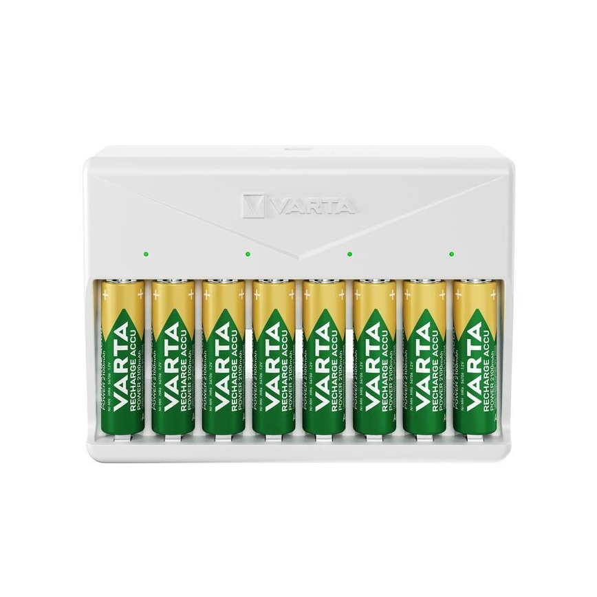 Varta 57659101401 - Akku-Ladegerät für 8 x AA/AAA-Akkus, 5 V