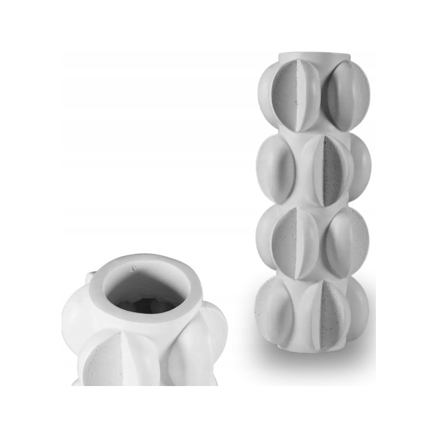 Vase 37x19 cm Kunstharz/mattweiß