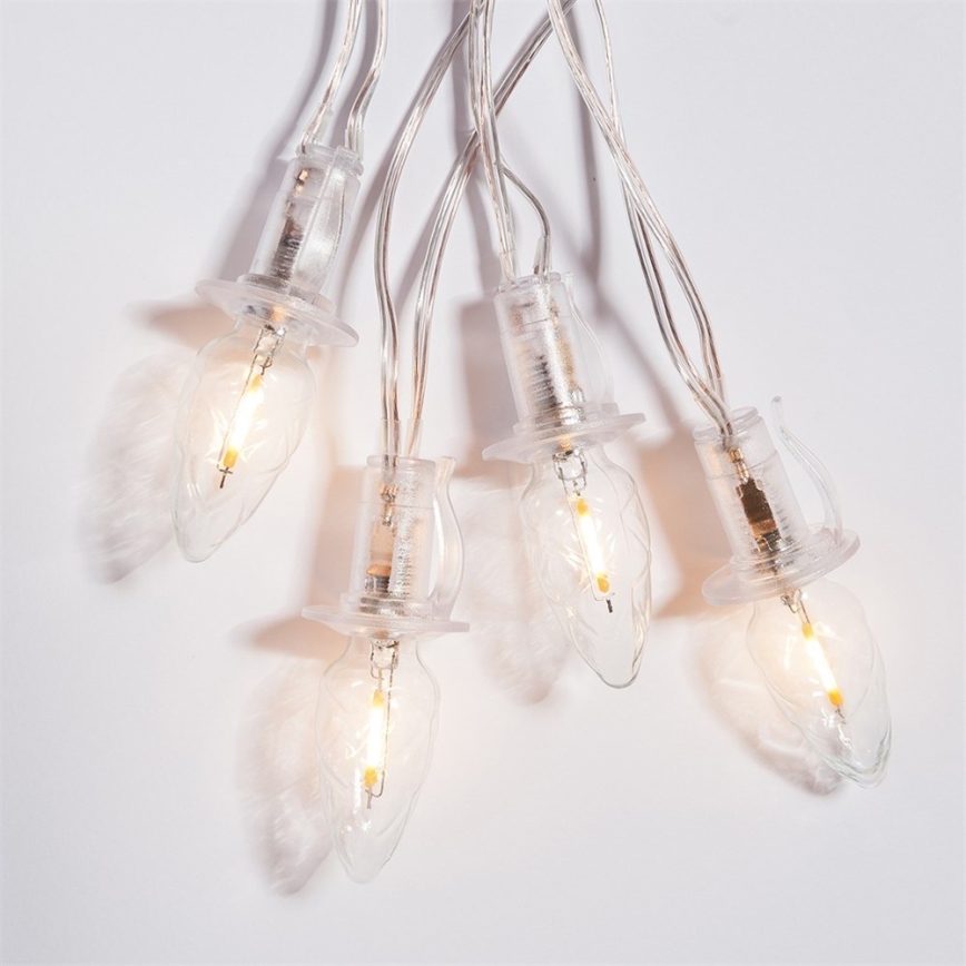 Verlängerung LED-Outdoor Weihnachtslichterkette CONE FILAMENT 20xE10 14m klar/warmweiβ IP44, Made in the EU