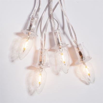 Erweiterbare LED-Außenlichterkette CONE FILAMENT 20×E10 14 m klar/warmweiß IP44, Hergestellt in Tschechien