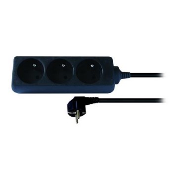 Verlängerungskabel 3-fach 2m schwarz